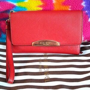 Henri Bendel Red Wallet Interior Card Holder And Pocket With Dust Bag